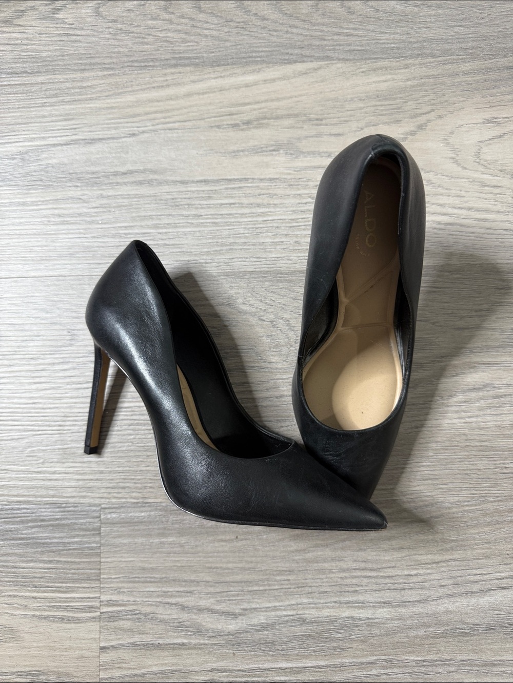Aldo Black Pointed Toe High Heel Pumps